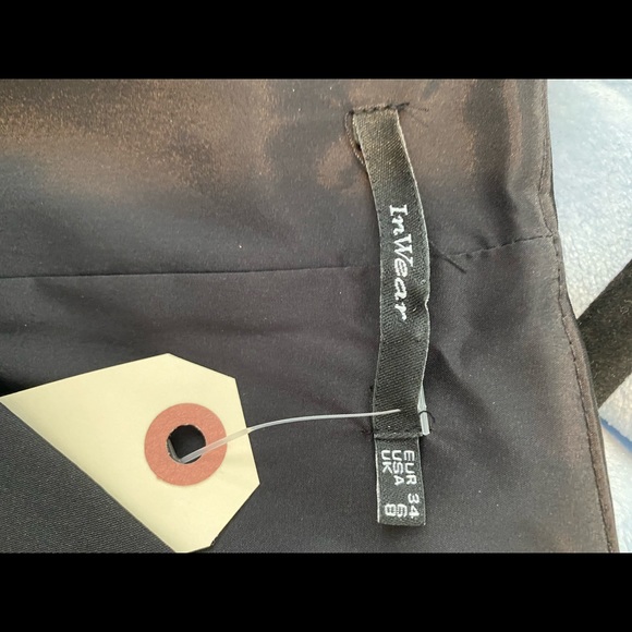 InWear Black Satin dress. Side zipper. Very Flattering! Never worn. - Picture 6 of 13